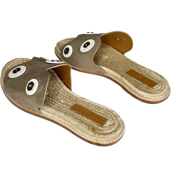 new Mercedes Castillo ✪ Oversized Metal Hardware Sandals Sandal ✪ Natural Suede - Picture 8 of 16